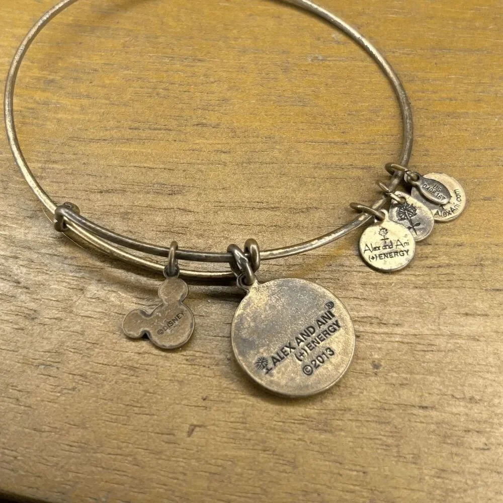 Alex and Ani M Initial Disney Mickey gold tone bracelet